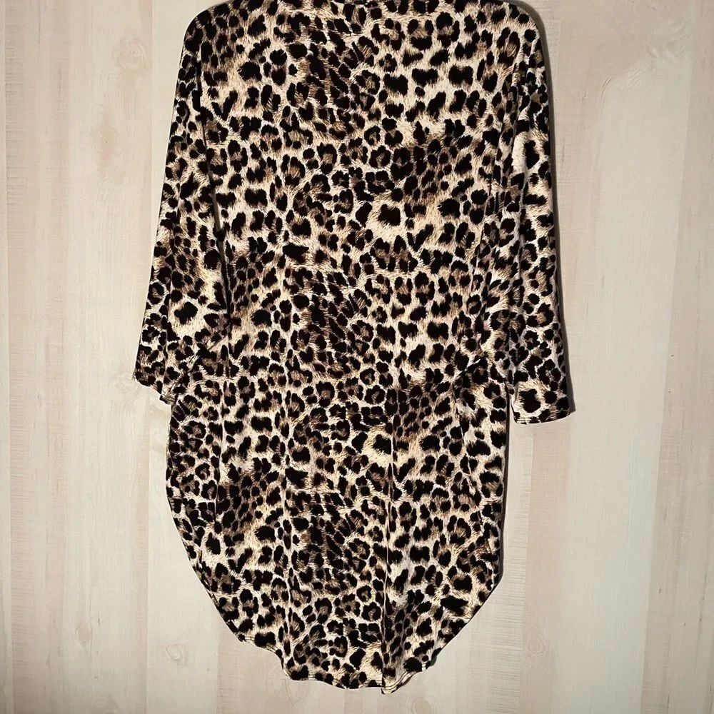 NWOT leopard print short kimono‎ style jacket, size small